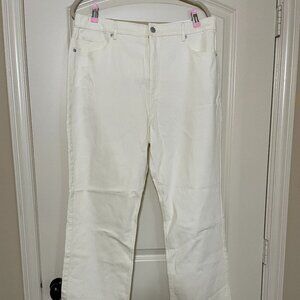 Loft High Rise Full Length Straight Jeans in Popcorn